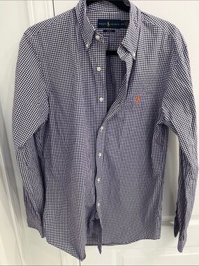 Polo by Ralph Lauren Navy and White Gingham Button-Down Shirt